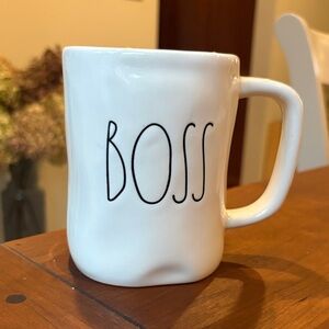 Rae Dunn White 'BOSS' Mug